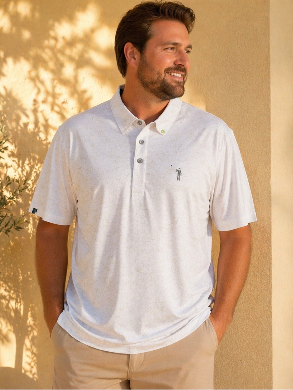 William Murray Golf Polo XL White Stay Pufft Marshmallow Man Print Shirt Preppy